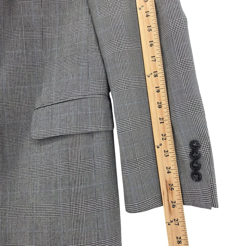 Jos A Bank Signature Collection 46L Suit‎ Jacket Gray Glen Plaid 100% Wool